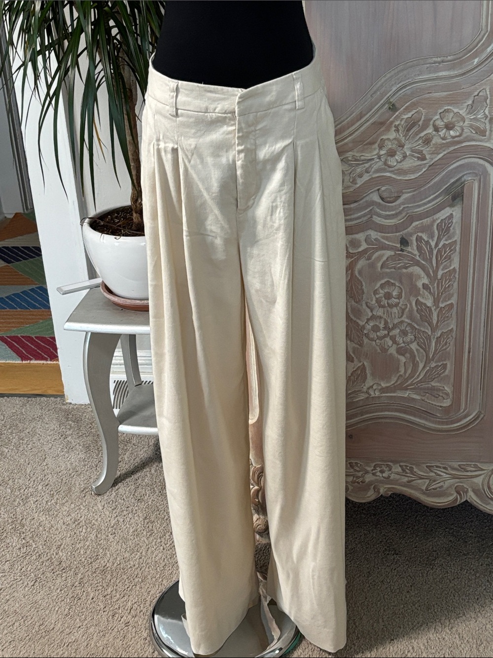Maeve by Anthropologie Super Wide Leg Linen Blend Pant